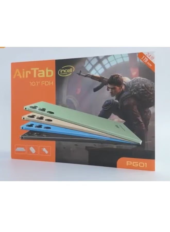 AIR TAB PG01 10-Inch 5G Android 15 Tablet, 24GB RAM 1TB Storage, Octa-Core Processor, 36MP Rear 20MP Front Camera, INCELL HD Display, 10000mAh Battery, Blue Bundle with Keyboard, Mouse & Headset - Image 1